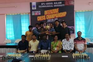 Chess team with champion's trophy-2019
