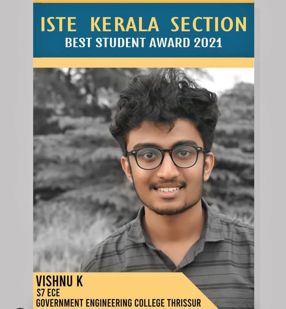 BEST STUDENT AWARD 2021 (ISTE KERALA SECTION)